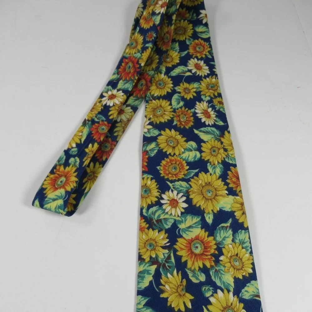 Sunflower Fall Design‎ Tie By Rooster 100% Cotton Made In USA
